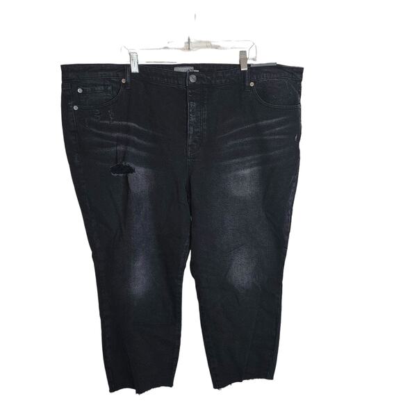 Torrid Crop Boyfriend Jean - Classic Denim Medium Wash, Anthracite, Size 24 - Picture 3 of 8